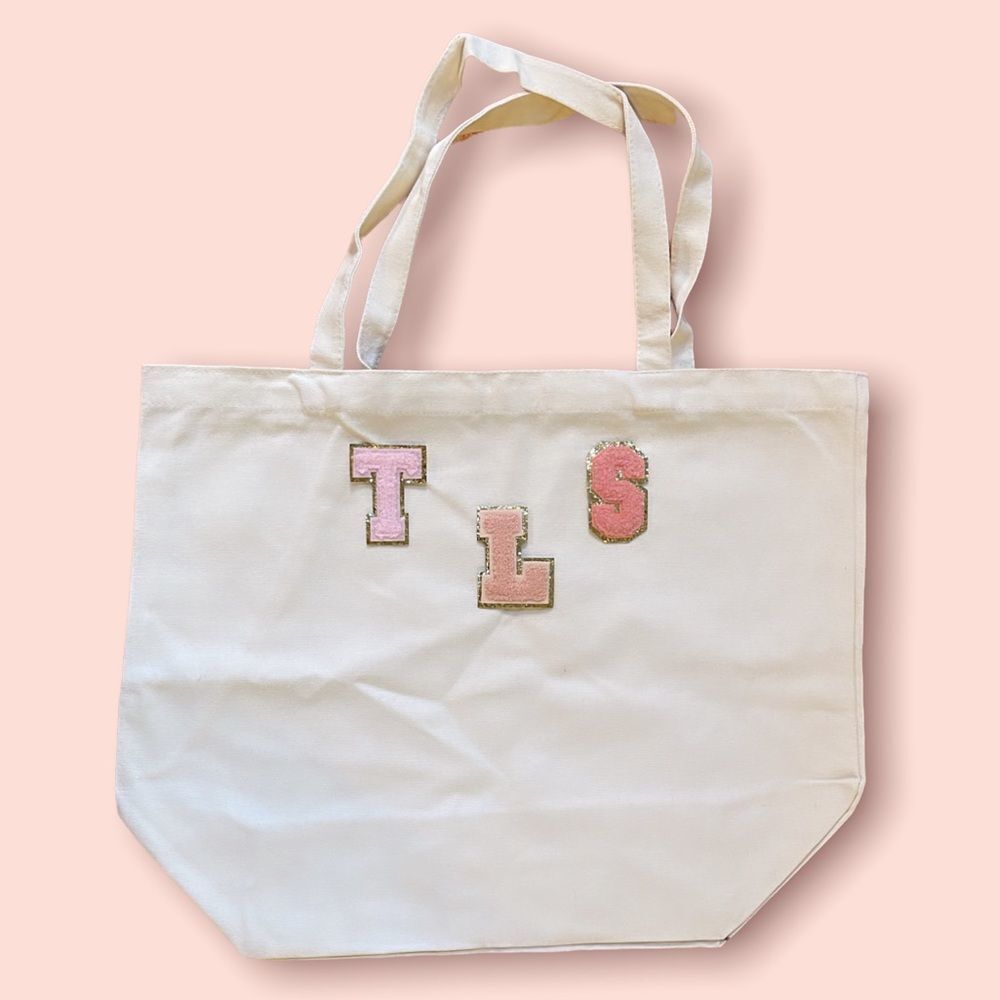 NWT Wool + Pepper Co. INITIALS Varsity Letters Tote Bag